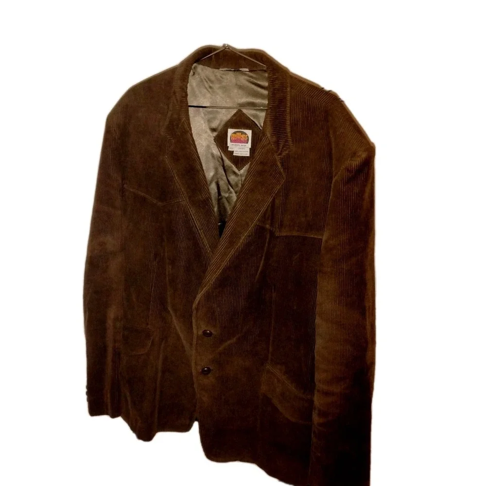 Miller Western Wear Corduroy Mens Blazer 50T Brown Stockman Elbow Patches‎ RARE